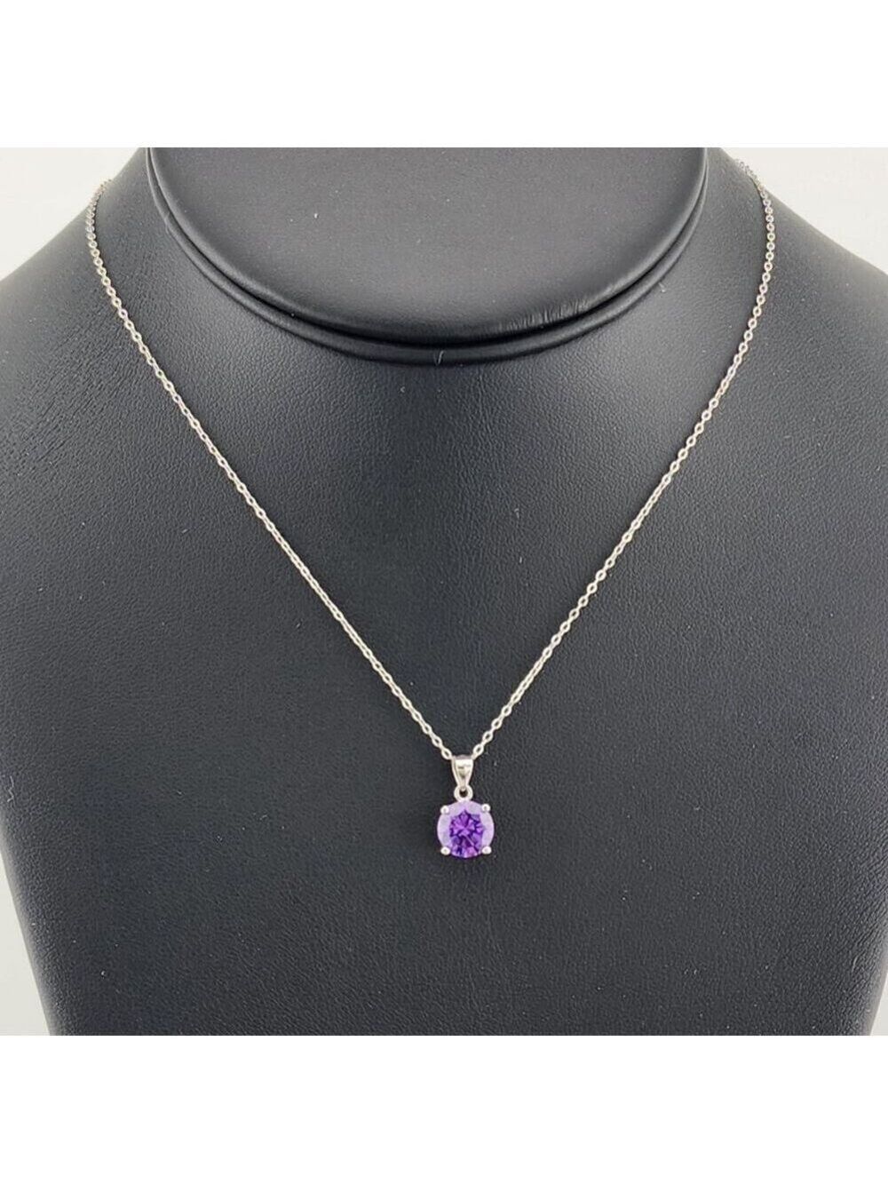 Purple Gemstone Necklace in 925 Sterling Silver